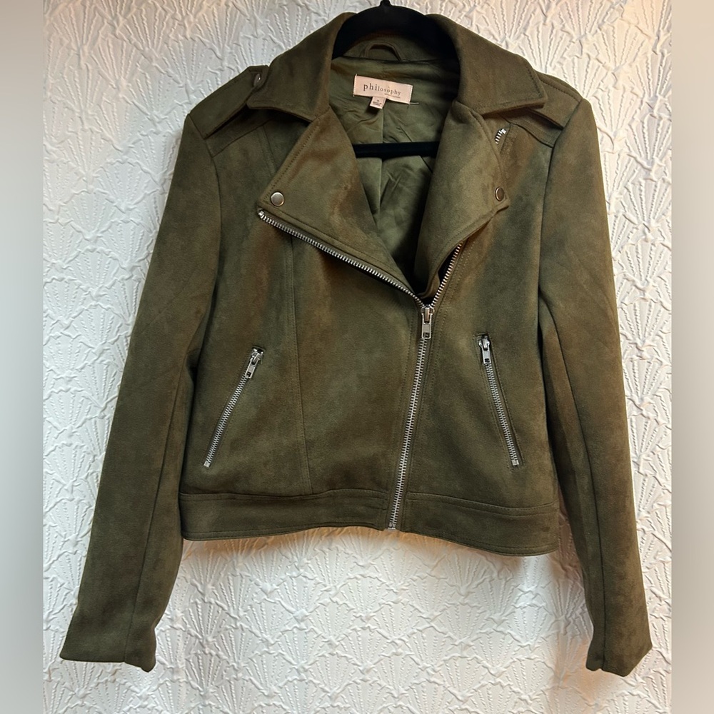 Philosophy Small Olive Women's Moto Jacket